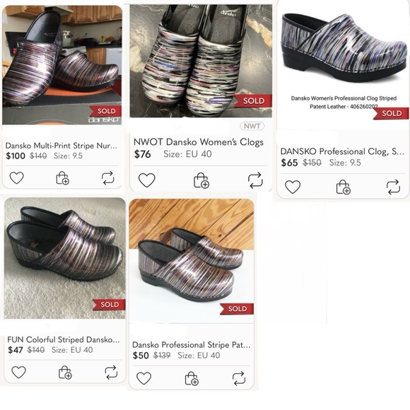 dansko 39 professional style stripe clog shoe multi-color pre-owned - Picture 13 of 13